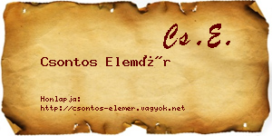 Csontos Elemér névjegykártya